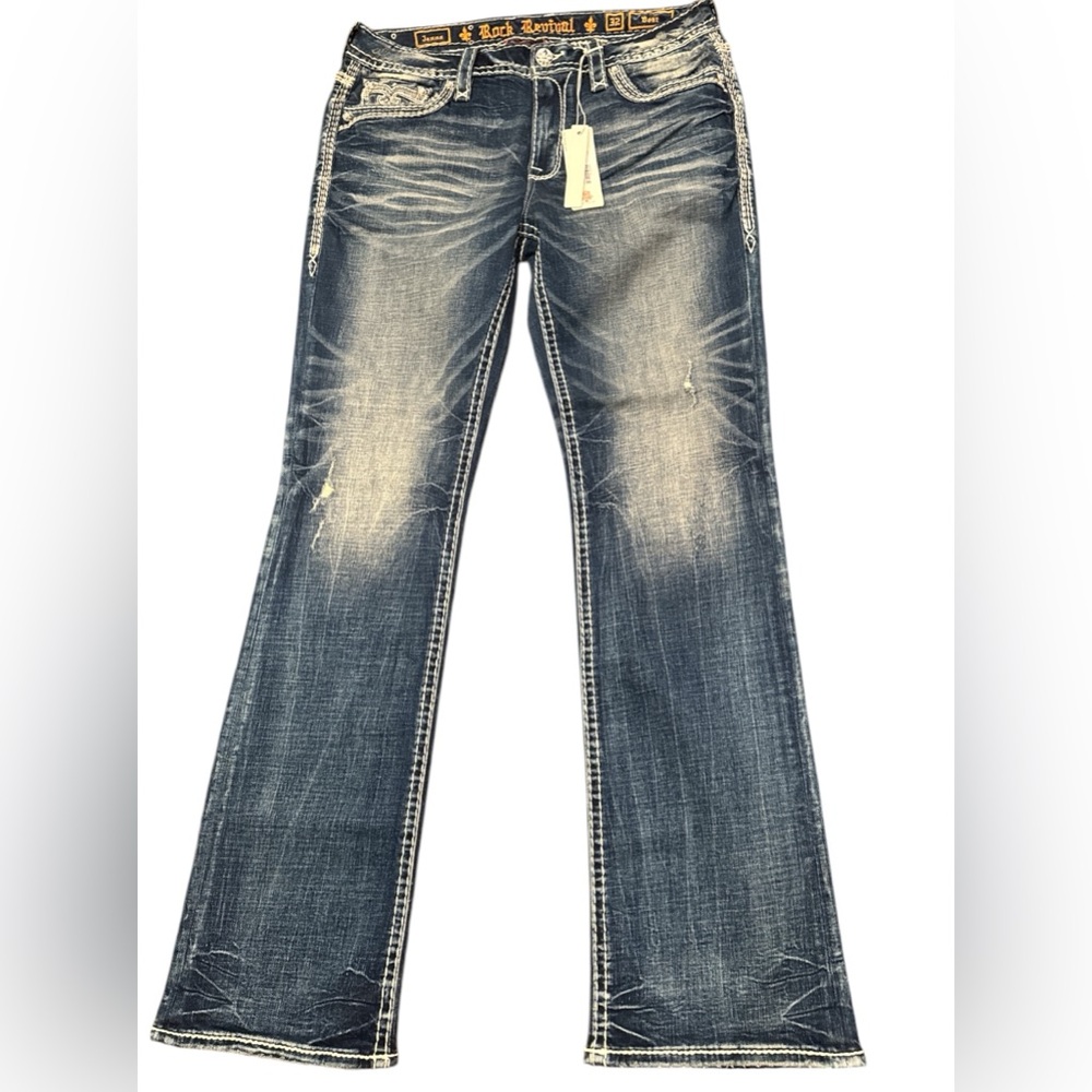 NWT Rock Revival Distressed Bootcut (Janna) Jeans - Picture 3 of 13